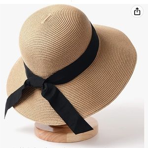 FURTALK Womens Beach Sun Straw Hat UV UPF50 Travel Foldable Brim Summer UV Hat